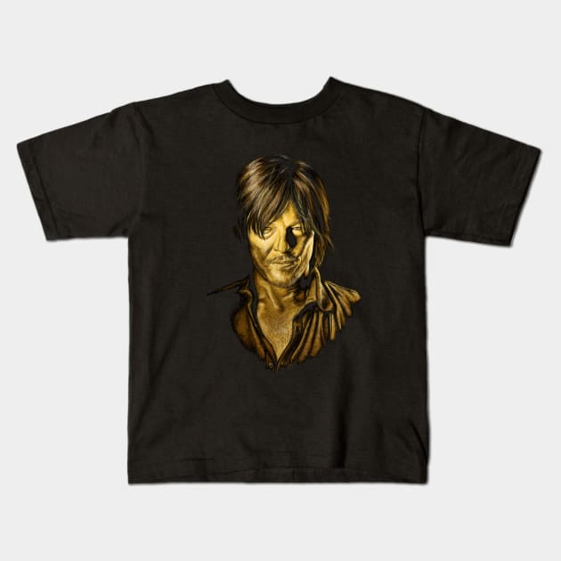 Daryl Golden Kids T-Shirt by ShayLei